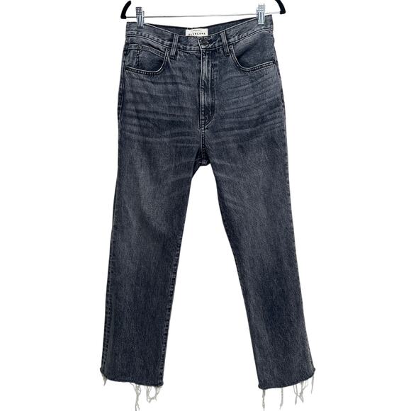 SLVRLAKE “London” High‑Rise Straight Jeans 12.5” Rise Sz 29 Black Faded